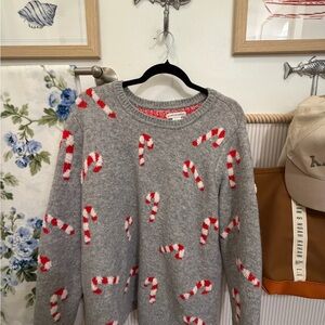 Cupcakes and Cashmere Gray Candy Cane Sweater – Size 2X